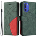 Pikkukuva 1 / 2: Teksturoitu nahkakotelo hihnalla Motorola Moto G51 5G - Vihreä Green