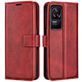 Pikkukuva 1 / 2: Lompakko Nahkakotelo For Xiaomi Poco F4 / Redmi K40s - Punainen Red