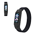 Miniatyrbillede 1 af 6: Xiaomi Mi Band 5 / 4 / 3 elastisk nylon-urrem - Sort / Størrelse: L Black