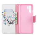 Pikkukuva 2 / 2: Huawei P30 Pro kuosillinen nahkainen flip Suojakotelo - Kukkainen Puu Multicolor