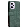 Miniatyrbild 2 av 2: Texturerat läder Xiaomi Poco X5 Pro / Xiaomi Redmi Note 12 Pro / Xiaomi Redmi Note 12 Pro Speed fodral med handledsband - Grön Grön