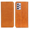 Pikkukuva 1 / 2: Lompakko-style Aitoa Nahkaa Läppäkotelo For Samsung Galaxy A73 - Ruskea Brown