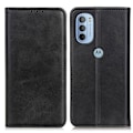 Miniatyrbillede 1 af 2: Flip Etui med Pung i Ægte Læder til Motorola Moto G41 / G31 - Sort Black