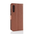 Miniatyrbillede 2 af 2: Huawei P20 Pro litchi tekstur PU læder flip etui - Brun Brown