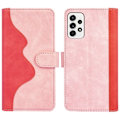 Miniatyrbillede 1 af 2: To-farvet Samsung Galaxy A52s 5G / Samsung Galaxy A52 5G / Samsung Galaxy A52 læderetui - Lyserød Pink