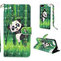 Miniatyrbillede 1 af 2: Huawei Y6 (2018) mobiletui i kunstlæder med printet mønster - Panda og bambus Multicolor