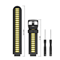 Miniatyrbillede 2 af 2: Garmin Forerunner 735XT / 220 / 230 / 235 / 620 / 630 cool silikone Urrem - Sort / Gul Black