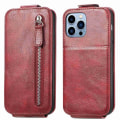Miniatyrbillede 1 af 6: Lodret iPhone 13 Pro flip etui med lynlås - Rød Red