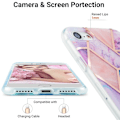 Pikkukuva 2 / 2: Marble design iPhone 7 / iPhone 8 / iPhone SE 2020 kotelot - Violetti / Pinkki / Valkoinen Purple