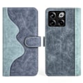 Miniatyrbillede 1 af 2: To-farvet OnePlus Ace Pro / OnePlus 10T læderetui - Blå Blue