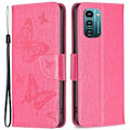 Pikkukuva 1 / 2: Butterfly Nokia G11 / Nokia G21 nahkakotelo - Ruusu Pink