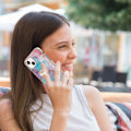 Pikkukuva 2 / 2: Marble Patterned Suojakuori With Ring Holder For iPhone 14 Plus - Milky Way Marble Blue Multicolor