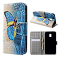 Miniatyrbillede 1 af 2: Samsung Galaxy J3 (2017) Holdbart læder etui - Smuk sommerfugl Multicolor