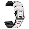 Miniatyrbild 6 av 6: 26 mm läder med silikonarmband för Garmin-klocka - Vit Vit