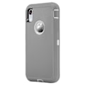 Pikkukuva 2 / 2: iPhone Xr Iskukestävä hybriidi muovinen takasuoja kuori - Valkoinen/ Harmaa Multicolor