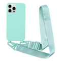 Miniatyrbillede 1 af 2: Tyndt TPU etui med mat finish og justerbar strop til iPhone 13 Pro Max - Mørkegrøn Green