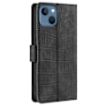 Pikkukuva 2 / 2: Krokotiilin Nahkainen Läppäkotelo For iPhone 14 Plus - Musta Black