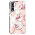 Miniatyrbillede 1 af 2: Marble Samsung Galaxy S22 Etui - Lyserød / White Rose Pink