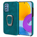 Pikkukuva 1 / 2: Iskunkestävä nahkasuojus soikealla jalustalla Samsung Galaxy M52 5G:lle - Syaani Green