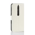 Miniatyrbillede 2 af 2: Nokia 6 (2018) litchi tekstur PU læder flip etui - hvid White