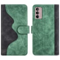 Miniatyrbillede 1 af 2: To Farvet Læder Flip Case til Motorola Moto G42 - Grøn Green