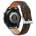 Miniatyrbild 1 av 2: Samsung Galaxy Watch 5 (44mm) / (40mm / Pro stitching style klockarmband i äkta läder - Kaffe / Silverspänne Brun