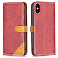Pikkukuva 1 / 2: BINFEN kaksivärinen nahkakotelo iPhone Xs Max - Punainen Red