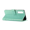 Miniatyrbillede 2 af 2: Huawei P30 sommerfugle- og blomstertryk læder flip etui - Cyan Green