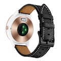 Miniatyrbillede 2 af 2: Garmin Vivoactive 3 / Vivomove HR ægte læder Urrem - Sort Black