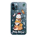 Miniatyrbild 1 av 2: Julfodral till iPhone 14 Pro Max - Shiba Inu Snögubbe Och Hjort multifärg
