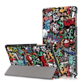 Pikkukuva 1 / 2: Huawei MatePad T10 kuvio kolminkertainen nahkakotelo - Graffiti Multicolor