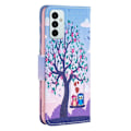 Pikkukuva 2 / 2: Wonderland Samsung Galaxy M23 flip kuoret - Kaksi Pöllöä Purple
