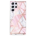 Miniatyrbild 1 av 2: Marmormotiv Samsung Galaxy S22 Ultra skal - Vitt Grus / Rosa Marmor Rosa
