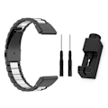 Miniatyrbild 1 av 2: Garmin Fenix 6X / 5X / 3 rostfritt stål klockarmband - svart / silver Svart
