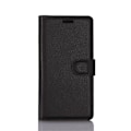 Pikkukuva 2 / 2: Huawei Honor 8 Lite Litsi Pintainen Nahkakotelo Lompakko - Musta Black