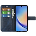 Miniatyrbild 6 av 6: Hållbart konstläder Samsung Galaxy A34 5G fodral med plånbok - Blå Blå