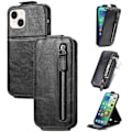 Miniatyrbillede 4 af 6: Lodret iPhone 14 flip etui med lynlås - Sort Black