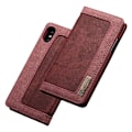 Pikkukuva 1 / 2: iPhone Xs Max CASEME kangas pinnoitettu synteetti nahkainen lompakko suojakotelo - Punainen Red