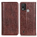Miniatyrbillede 1 af 2: Nokia C21 Plus ægte læderetui med magnetisk lukning - Brun Brown