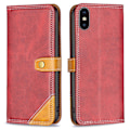 Pikkukuva 1 / 2: BINFEN kaksivärinen nahkakotelo iPhone Xs - Punainen Red