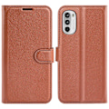 Miniatyrbillede 1 af 2: Klassisk Motorola Moto G82 / Motorola Moto G52 flip etui - Brun Brown