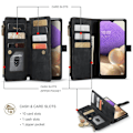 Miniatyrbillede 2 af 2: CaseMe Samsung Galaxy M32 5G / Samsung Galaxy A32 5G etui med lynlås og pung - Sort Black