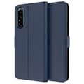 Pikkukuva 1 / 6: Sileä ja ohut premium-PU-nahkakotelo Sony Xperia 1 II - Sininen Blue