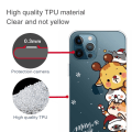 Miniatyrbillede 3 af 5: iPhone 14 Pro Funny Christmas Pattern Design Phone Case Soft Flexible Slim stødsikkert Anti-Fingerprint Cover - Søde Stablede Dyr Brown