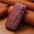 Pikkukuva 4 / 6: Vertical Flip Phone Suojakotelo With Zipper For Motorola Moto E13 - Punainen Red