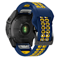 Miniatyrbillede 1 af 2: Garmin Fenix 7X / 6X / 5X silikone urrem - Mørkeblå / Gul Blue