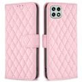 Miniatyrbillede 1 af 2: Rhombus mat Samsung Galaxy A22 5G flip etui - Lyserød Pink
