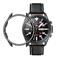 Miniatyrbillede 1 af 2: Rhinestone glitter cover til Samsung Galaxy Watch 3 (45mm) - Sort Black