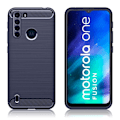 Miniatyrbillede 1 af 2: Carbon Flex Etui Motorola One Fusion - Blå Brown
