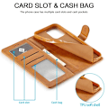 Miniatyrbillede 2 af 2: LC.IMEEKE iPhone 14 Pro flip etui - Brun Brown